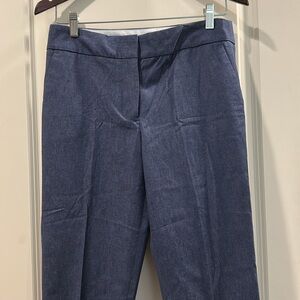 NWOT Talbots zip up Slim Crop Pants pockets size 6P blue